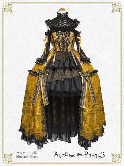 【完全受注生産】Chess Game of Destiny～Queen～embroidery ジャンパースカートドレス＆ネックコルセット＆アームカバー セット