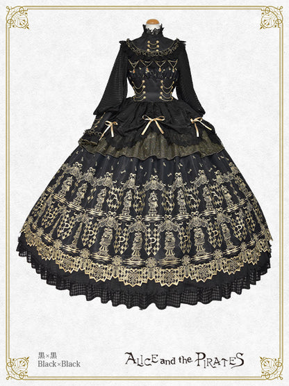 【完全受注生産】Chess Game of Destiny～Queen～embroidery ワンピースドレス＆ネックコルセット セット
