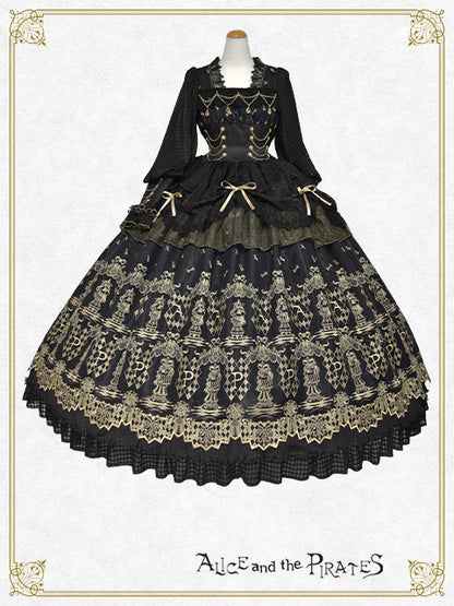【完全受注生産】Chess Game of Destiny～Queen～embroidery ワンピースドレス＆ネックコルセット セット