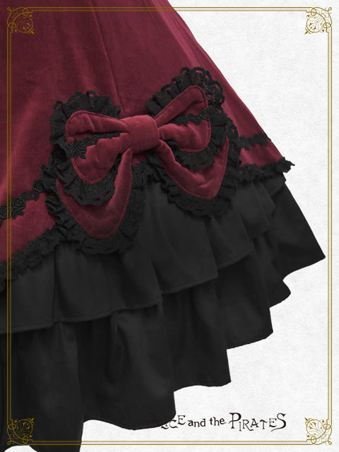 [Pre-order] Antique Dahlia Velveteen Jumper Skirt