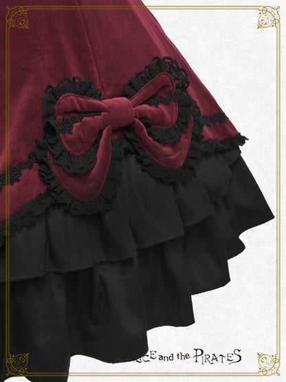 [Pre-order] Antique Dahlia Velveteen Jumper Skirt