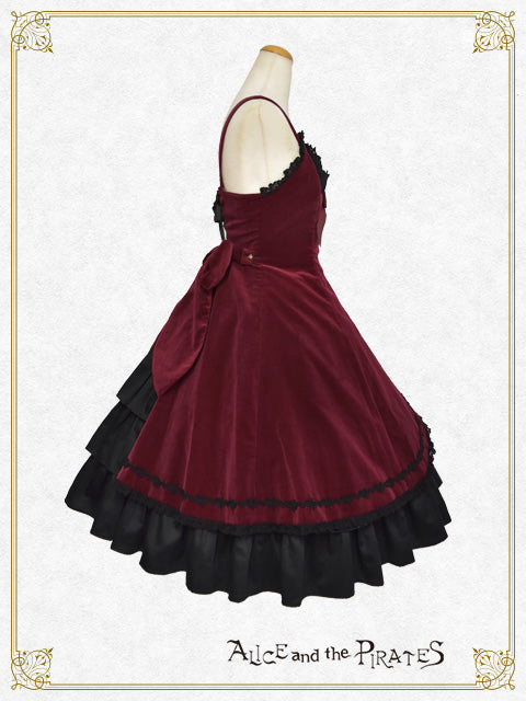 [Pre-order] Antique Dahlia Velveteen Jumper Skirt