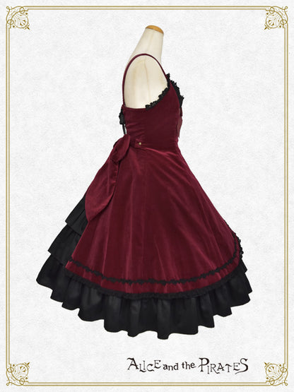 [Pre-order] Antique Dahlia Velveteen Jumper Skirt