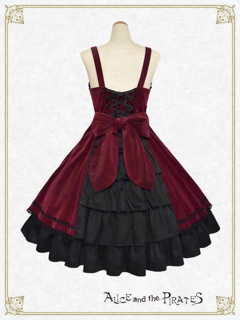 [Pre-order] Antique Dahlia Velveteen Jumper Skirt