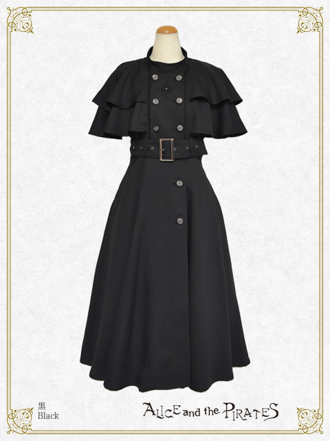 Grim Reaper～the stillness of a death and the cross of a pledge〜 Cape Sleeve One-Piece Dress