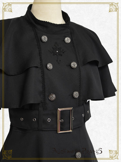Grim Reaper～the stillness of a death and the cross of a pledge〜 Cape Sleeve One-Piece Dress