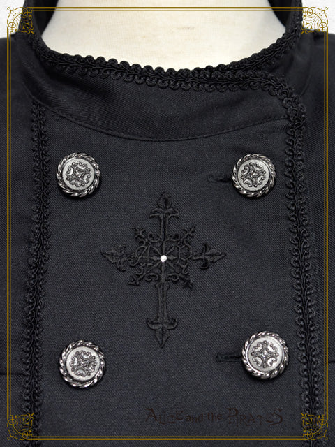 Grim Reaper～the stillness of a death and the cross of a pledge〜 Cape Sleeve One-Piece Dress