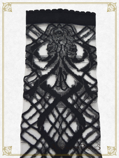Roserier ribbon see-through Over-knee socks