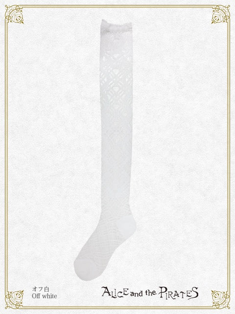 Roserier ribbon see-through Over-knee socks