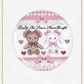 くみゃちゃんのSweet Heart Check柄缶バッジ
