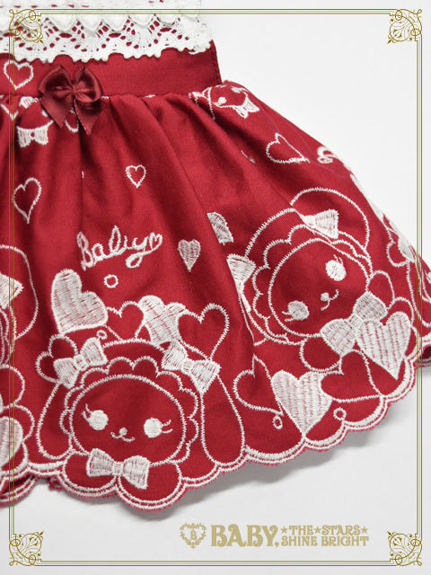 レア！くみゃちゃんのLove Heart Embroideryジャンパースカ