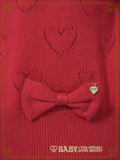 Usakumya lace heart transparent knitting cardigan