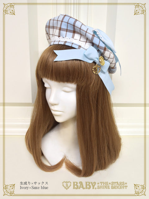 Tartan check beret