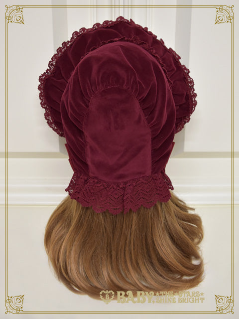 Velveteen torsion lace full bonnet
