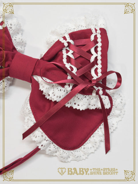 Snow White&#9825;lace up ribbon head bow