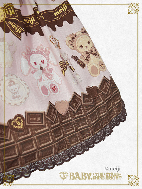 【日本国内発送限定】Meijiミルクチョコレート♡くみゃちゃん柄スカラップジャンパースカート