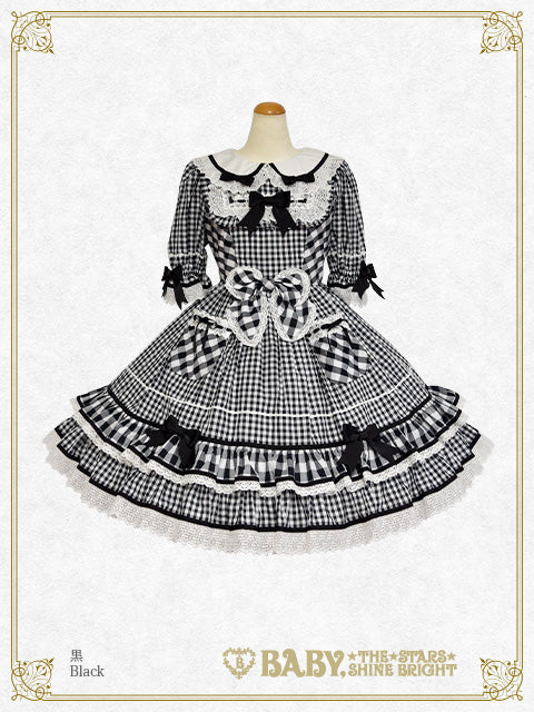 Milky Gingham Doll one piece dress