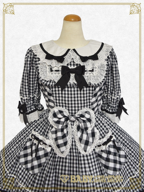 Milky Gingham Doll one piece dress