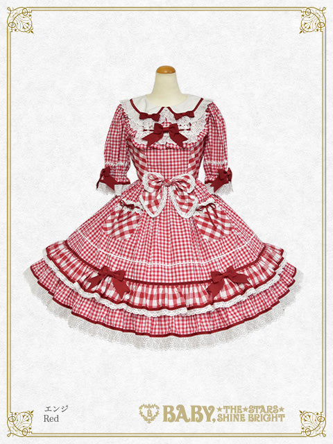 Milky Gingham Doll one piece dress