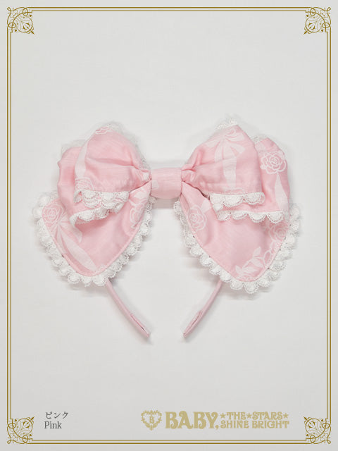 Sugar Rose Tea Time Printed head bow