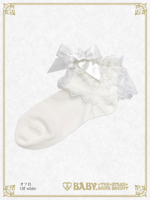 Tulle lace ankle length socks