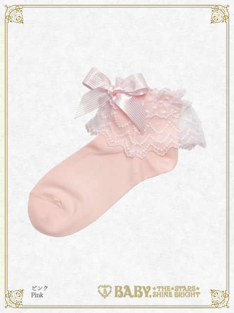 Tulle lace ankle length socks