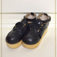 Wooden sole frill shoes II