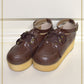Wooden sole frill shoes II