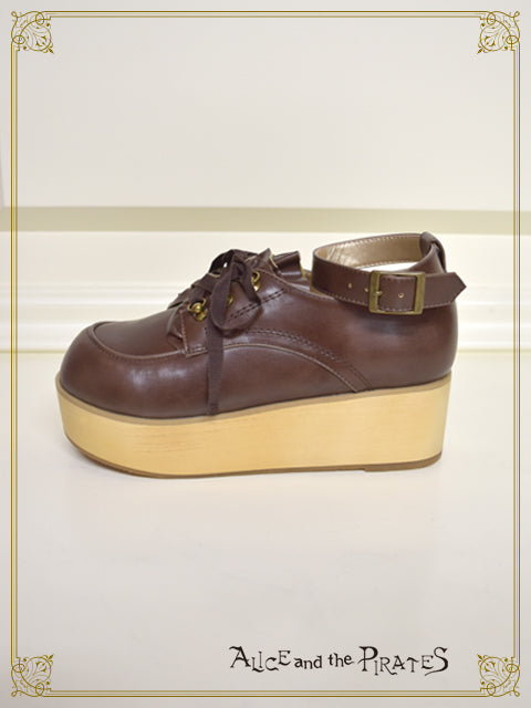 Wooden sole frill shoes II