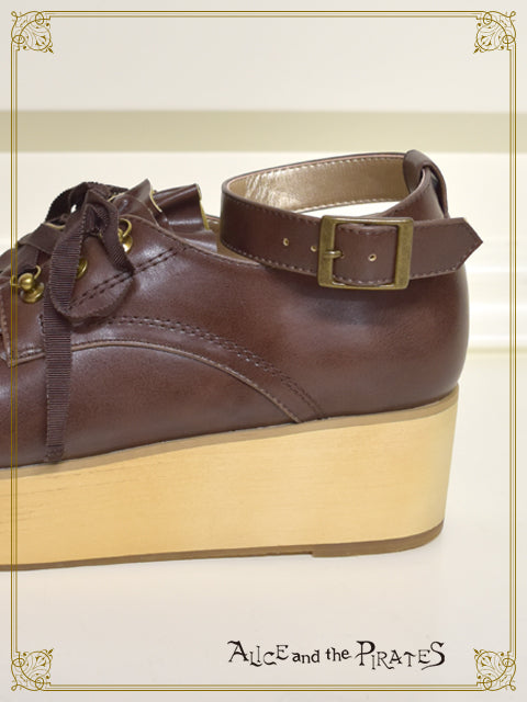 Wooden sole frill shoes II