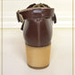 Wooden sole frill shoes II