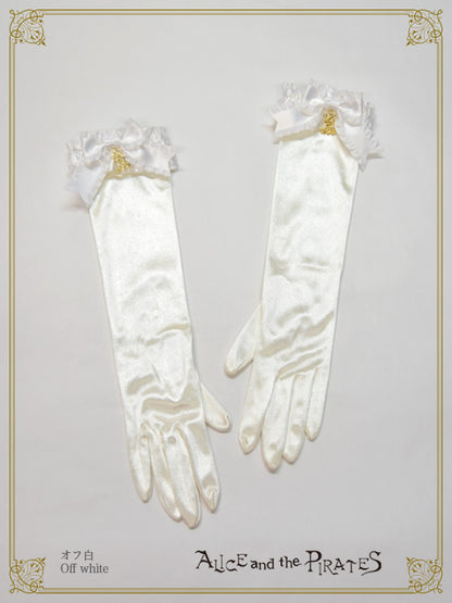 Pleats satin gloves