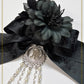 Black rose fantasia~Flower in the dark~chain ribbon clip