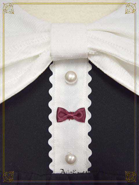 Kitten ear ribbon sailor collar cut and sewn one piece dress